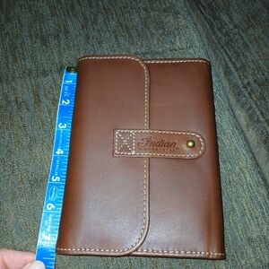 Vintage Indian Motorcycle Tri-fold leather wallet